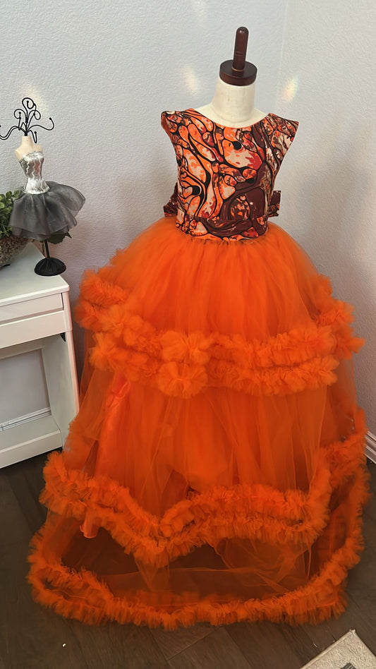 Zara Orange Two Piece Princess Dress